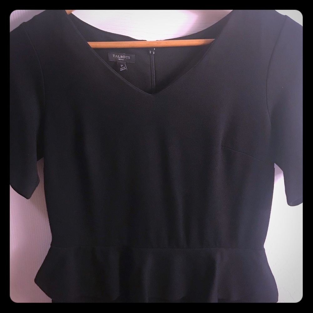 Black Talbots dress with peplum-sz 2P